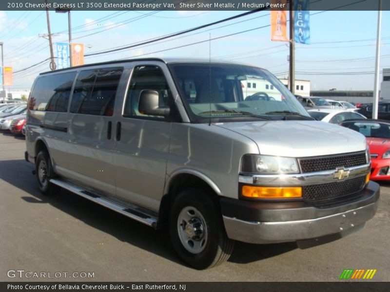Sheer Silver Metallic / Medium Pewter 2010 Chevrolet Express LT 3500 Extended Passenger Van