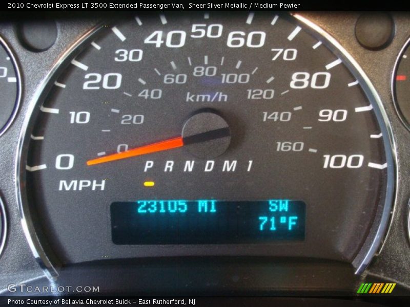 Sheer Silver Metallic / Medium Pewter 2010 Chevrolet Express LT 3500 Extended Passenger Van