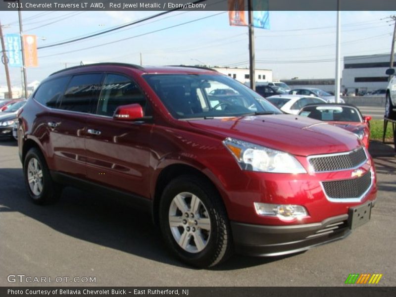 Red Jewel Metallic / Ebony/Ebony 2011 Chevrolet Traverse LT AWD