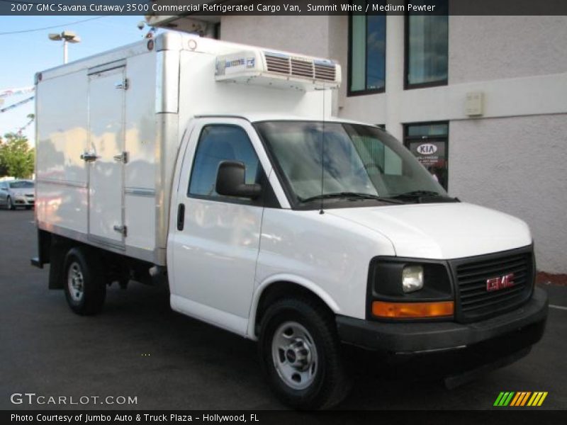 Summit White / Medium Pewter 2007 GMC Savana Cutaway 3500 Commercial Refrigerated Cargo Van