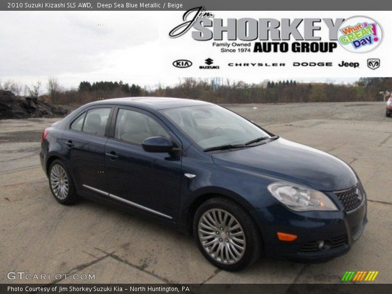 Deep Sea Blue Metallic / Beige 2010 Suzuki Kizashi SLS AWD