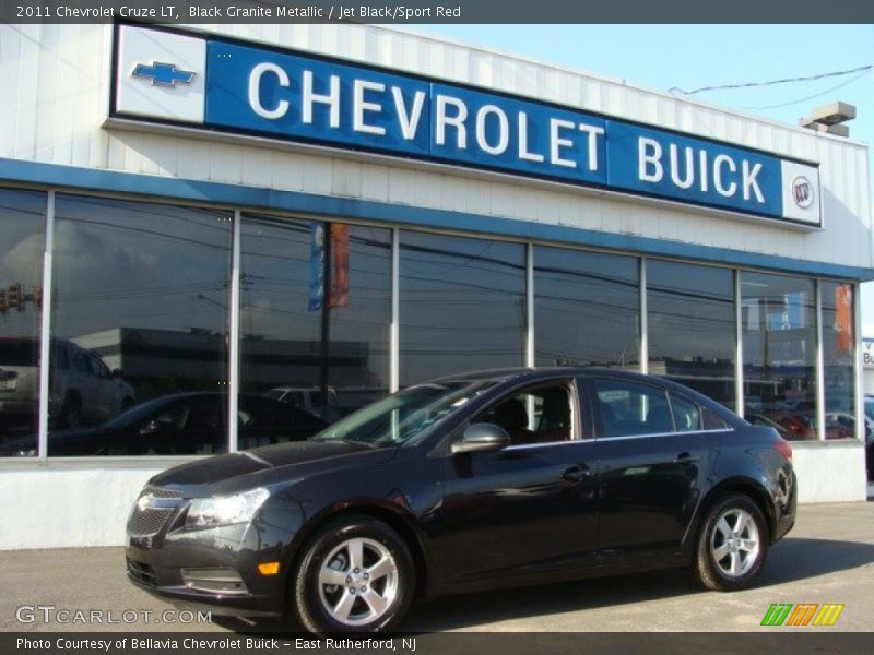 Black Granite Metallic / Jet Black/Sport Red 2011 Chevrolet Cruze LT