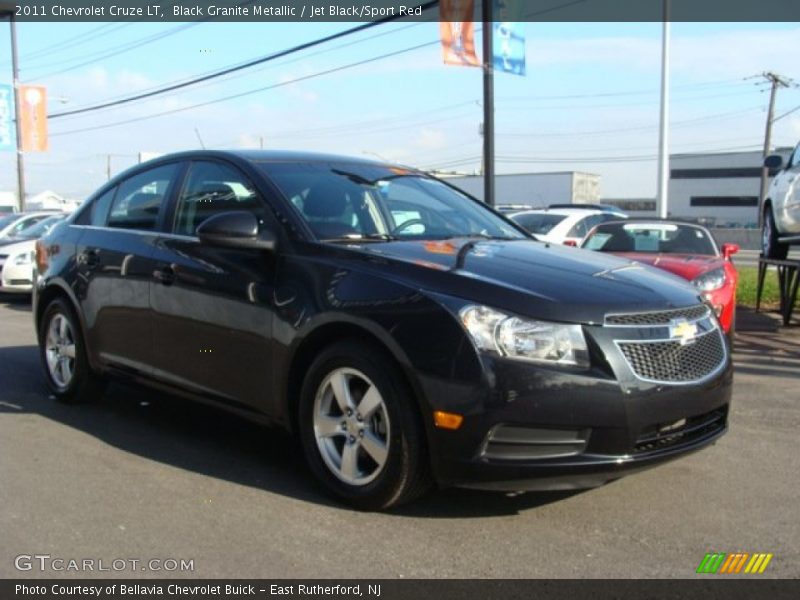 Black Granite Metallic / Jet Black/Sport Red 2011 Chevrolet Cruze LT