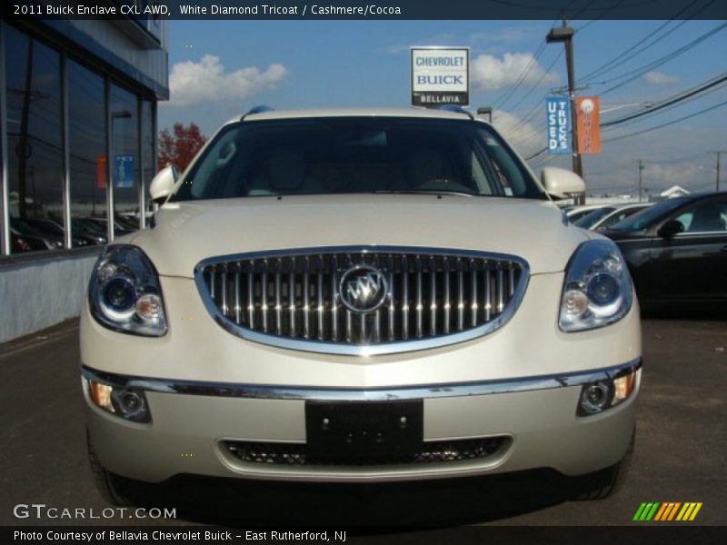 White Diamond Tricoat / Cashmere/Cocoa 2011 Buick Enclave CXL AWD