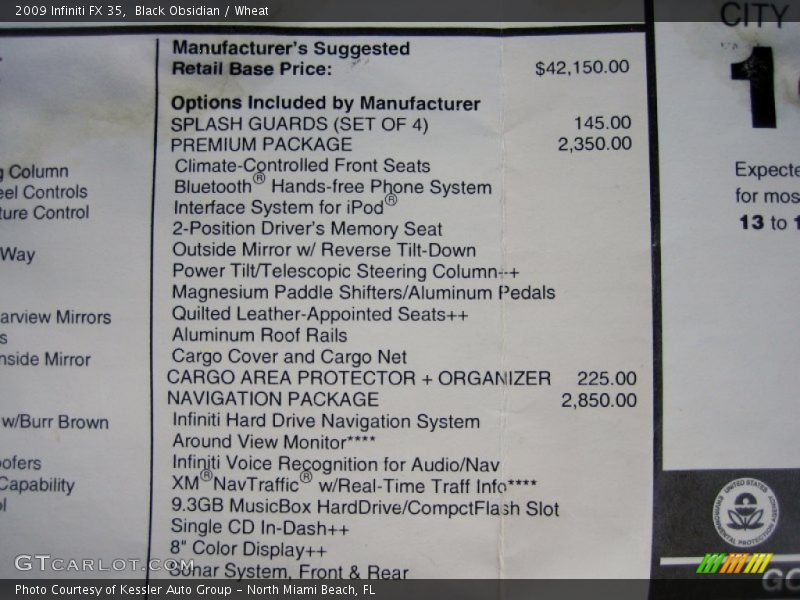 Black Obsidian / Wheat 2009 Infiniti FX 35