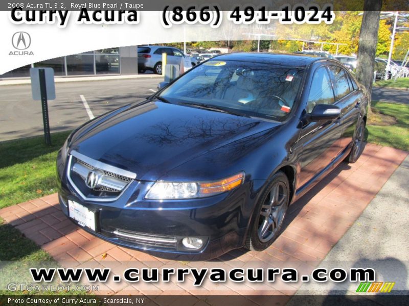 Royal Blue Pearl / Taupe 2008 Acura TL 3.2