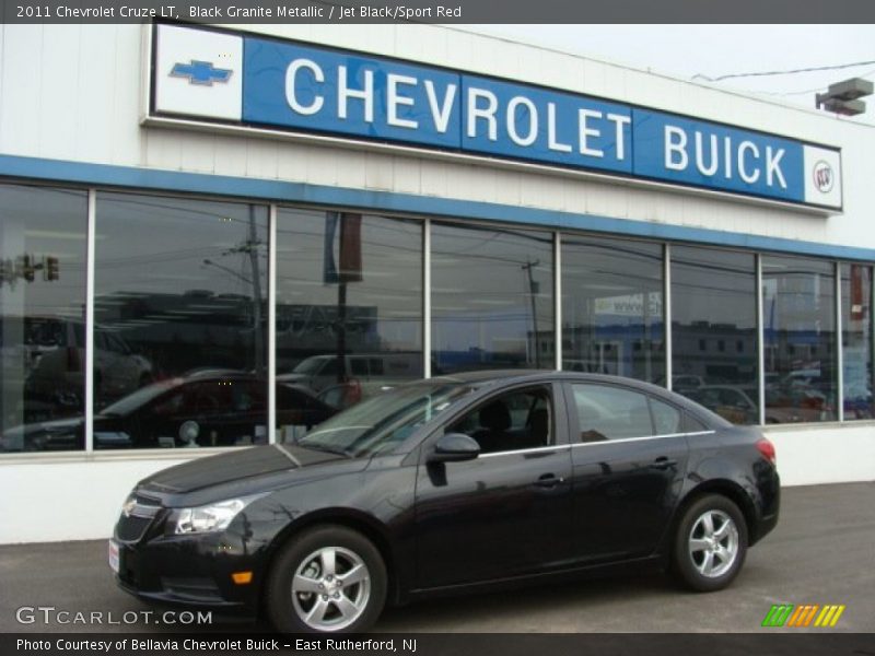 Black Granite Metallic / Jet Black/Sport Red 2011 Chevrolet Cruze LT