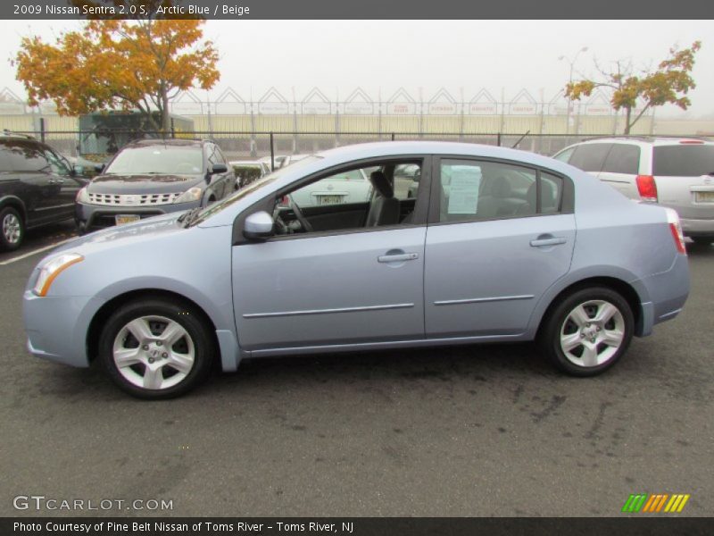 Arctic Blue / Beige 2009 Nissan Sentra 2.0 S