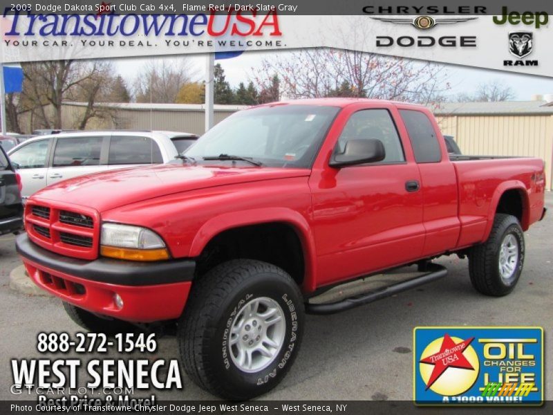 Flame Red / Dark Slate Gray 2003 Dodge Dakota Sport Club Cab 4x4