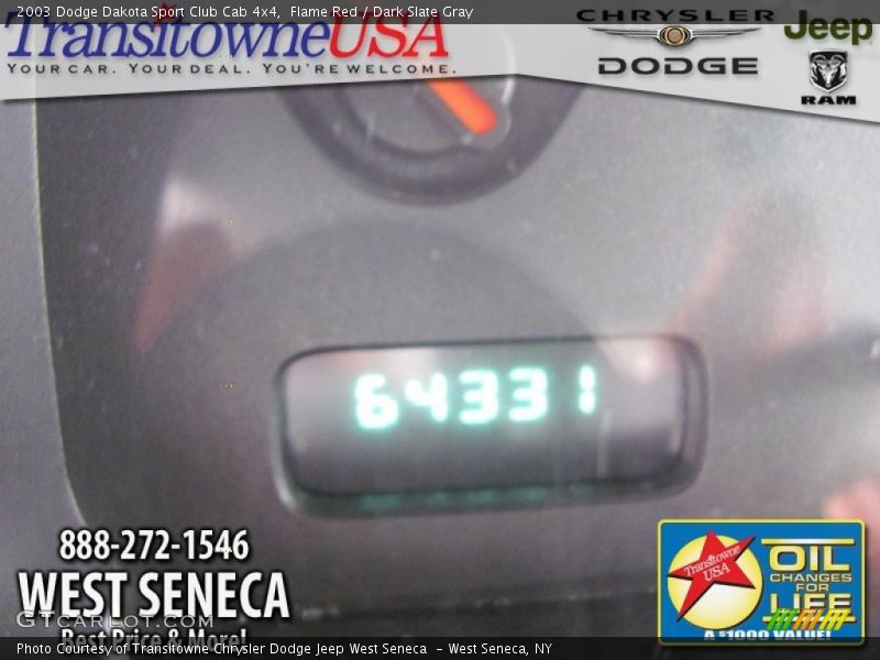 Flame Red / Dark Slate Gray 2003 Dodge Dakota Sport Club Cab 4x4