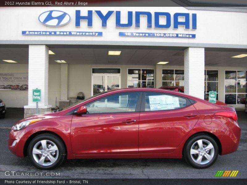 Red Allure / Beige 2012 Hyundai Elantra GLS