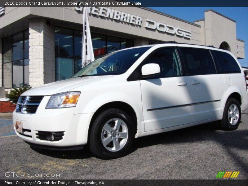 Stone White / Dark Slate Gray/Light Shale 2010 Dodge Grand Caravan SXT