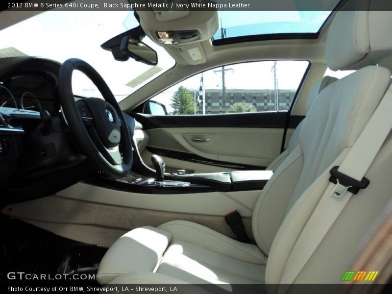 Black Sapphire Metallic / Ivory White Nappa Leather 2012 BMW 6 Series 640i Coupe