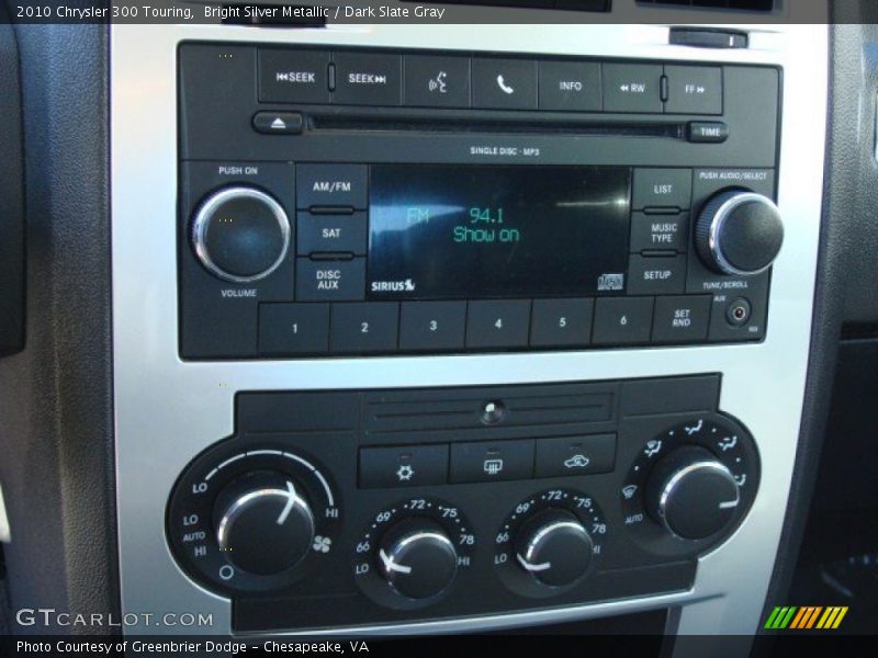 Bright Silver Metallic / Dark Slate Gray 2010 Chrysler 300 Touring