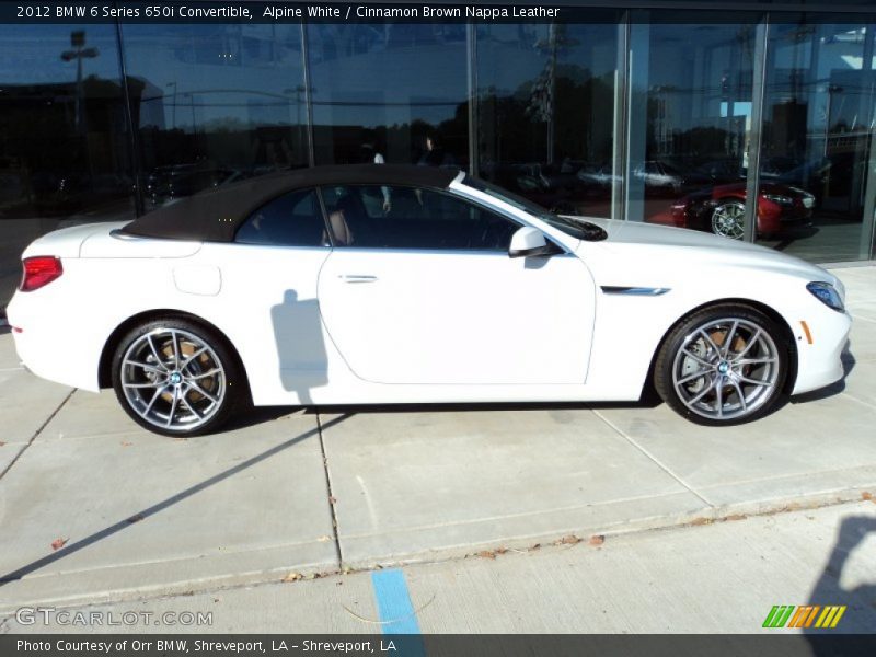 Alpine White / Cinnamon Brown Nappa Leather 2012 BMW 6 Series 650i Convertible