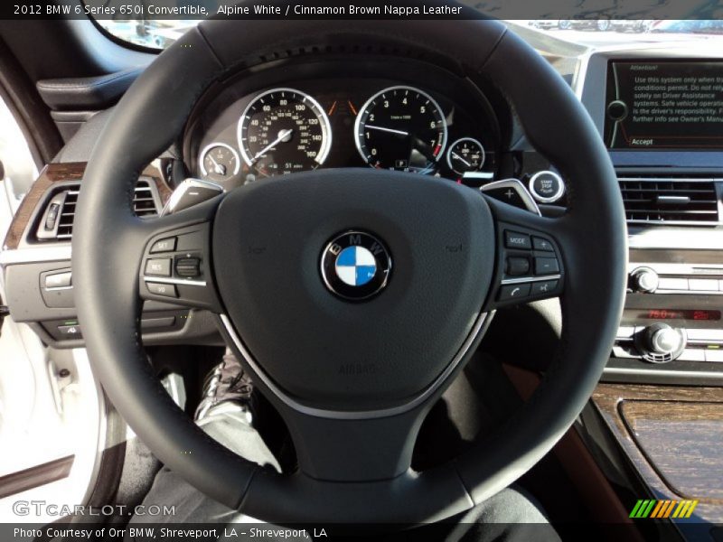 Alpine White / Cinnamon Brown Nappa Leather 2012 BMW 6 Series 650i Convertible