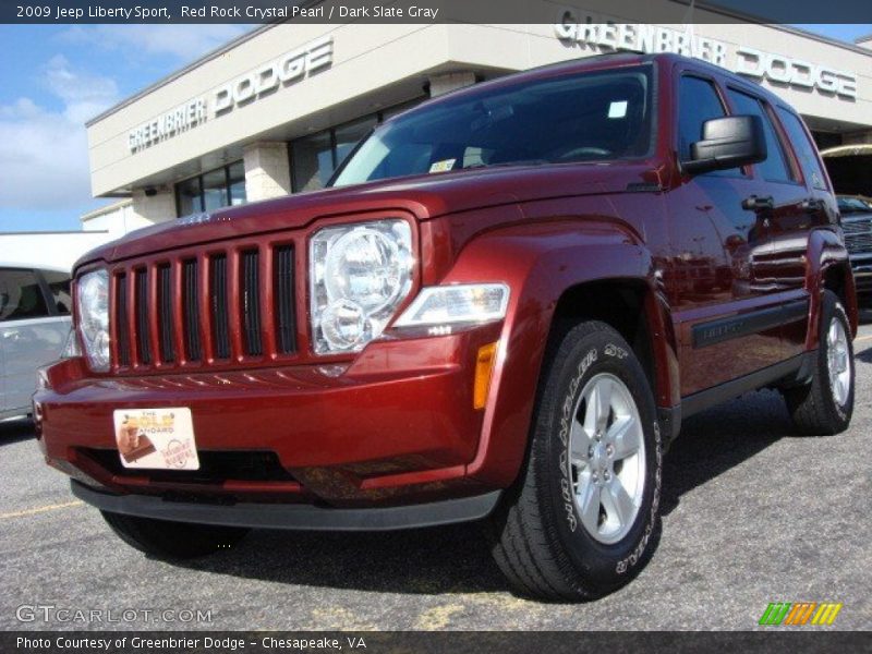 Red Rock Crystal Pearl / Dark Slate Gray 2009 Jeep Liberty Sport