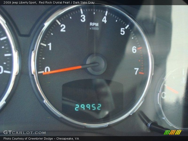 Red Rock Crystal Pearl / Dark Slate Gray 2009 Jeep Liberty Sport
