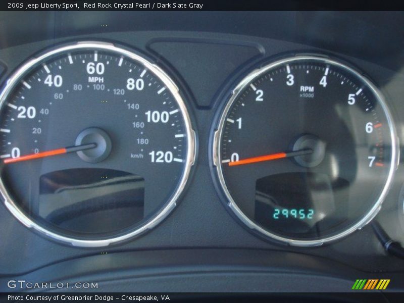 Red Rock Crystal Pearl / Dark Slate Gray 2009 Jeep Liberty Sport