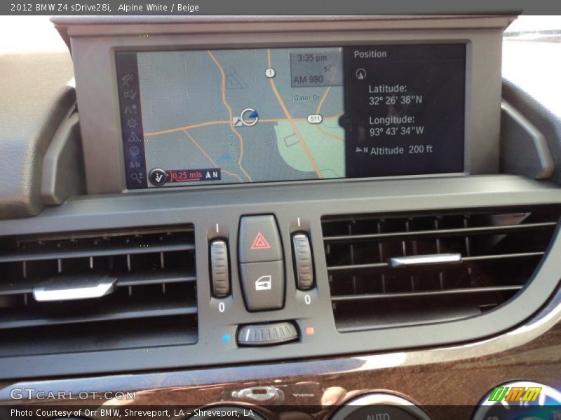 Navigation of 2012 Z4 sDrive28i