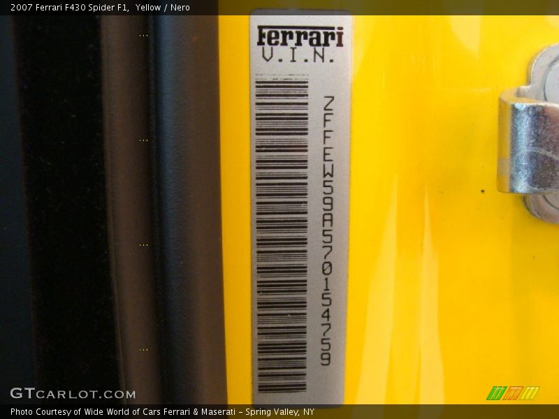 Yellow / Nero 2007 Ferrari F430 Spider F1