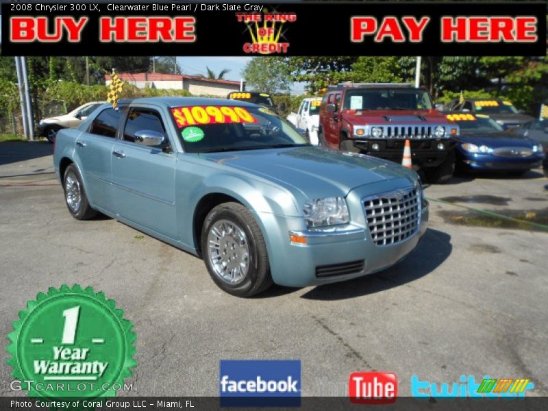 Clearwater Blue Pearl / Dark Slate Gray 2008 Chrysler 300 LX