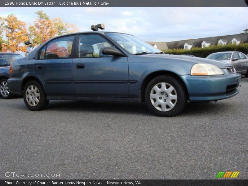 Cyclone Blue Metallic / Gray 1998 Honda Civic DX Sedan