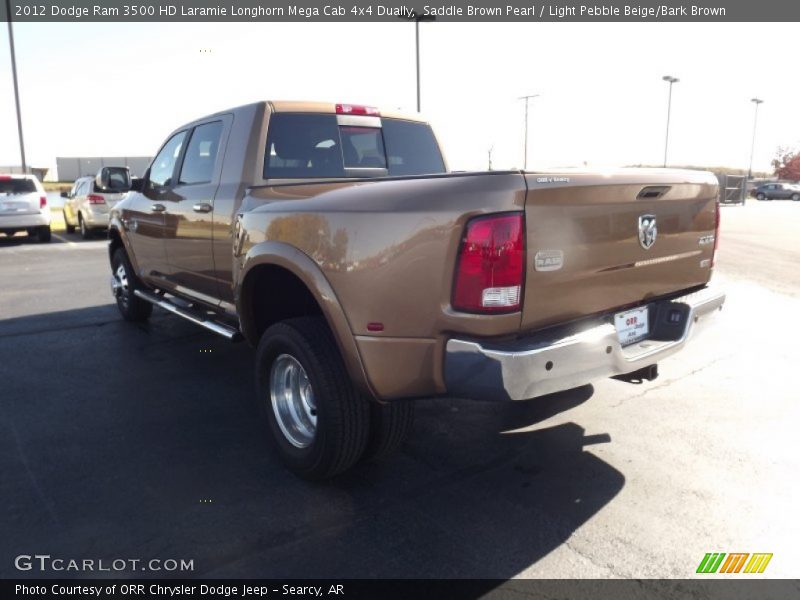 Saddle Brown Pearl / Light Pebble Beige/Bark Brown 2012 Dodge Ram 3500 HD Laramie Longhorn Mega Cab 4x4 Dually