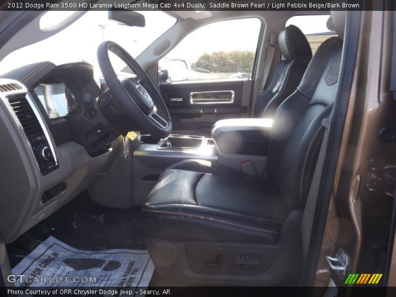 Saddle Brown Pearl / Light Pebble Beige/Bark Brown 2012 Dodge Ram 3500 HD Laramie Longhorn Mega Cab 4x4 Dually