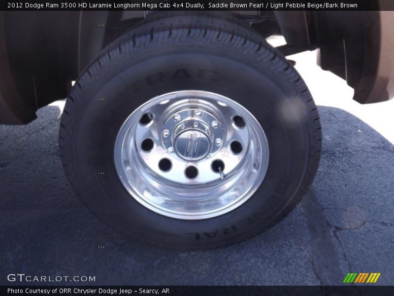 Saddle Brown Pearl / Light Pebble Beige/Bark Brown 2012 Dodge Ram 3500 HD Laramie Longhorn Mega Cab 4x4 Dually