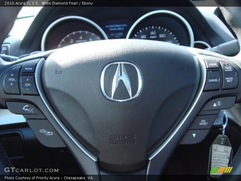 White Diamond Pearl / Ebony 2010 Acura TL 3.5
