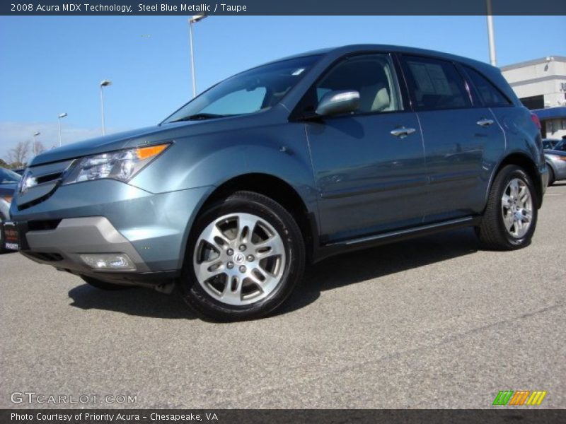 Steel Blue Metallic / Taupe 2008 Acura MDX Technology