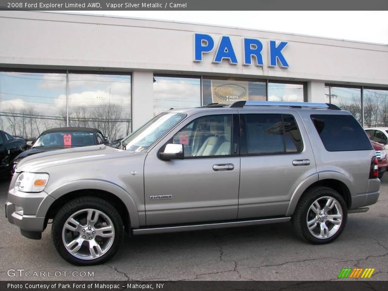 Vapor Silver Metallic / Camel 2008 Ford Explorer Limited AWD