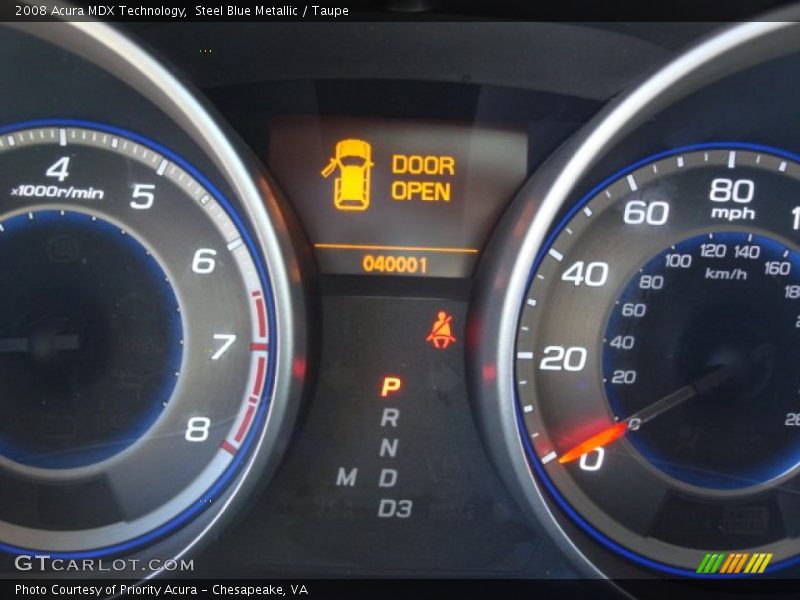 Steel Blue Metallic / Taupe 2008 Acura MDX Technology