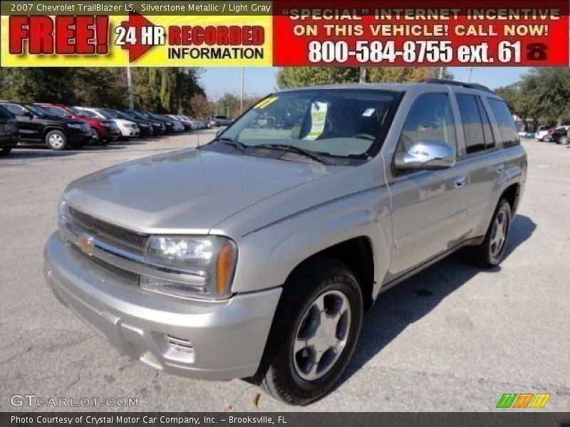 Silverstone Metallic / Light Gray 2007 Chevrolet TrailBlazer LS