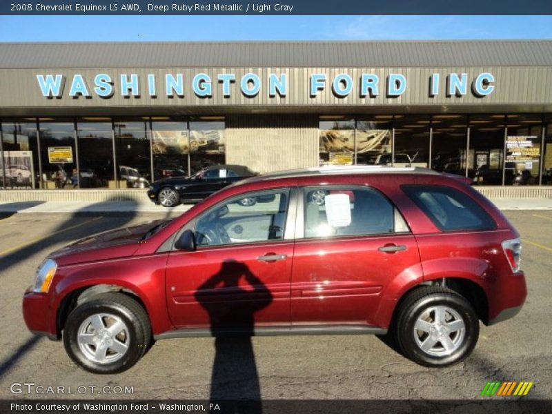 Deep Ruby Red Metallic / Light Gray 2008 Chevrolet Equinox LS AWD