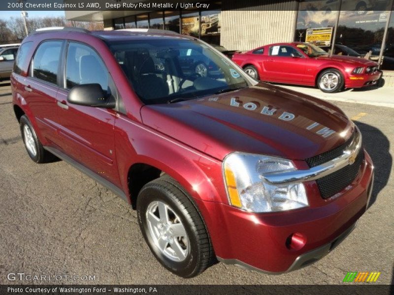 Deep Ruby Red Metallic / Light Gray 2008 Chevrolet Equinox LS AWD