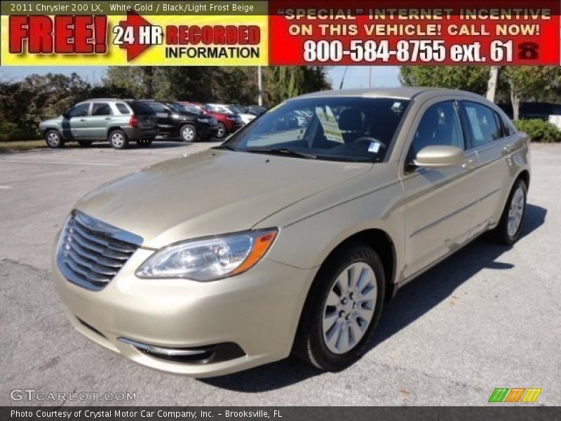 White Gold / Black/Light Frost Beige 2011 Chrysler 200 LX