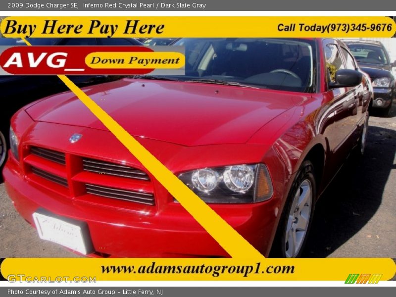 Inferno Red Crystal Pearl / Dark Slate Gray 2009 Dodge Charger SE