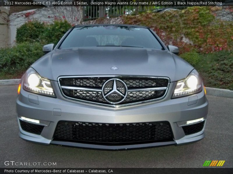 designo Magno Alanite Gray matte / AMG Edition 1 Black Nappa/Red Stitching 2012 Mercedes-Benz C 63 AMG Edition 1 Sedan
