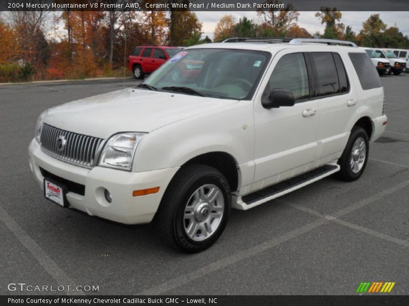 Ceramic White Pearl / Medium Dark Parchment 2004 Mercury Mountaineer V8 Premier AWD