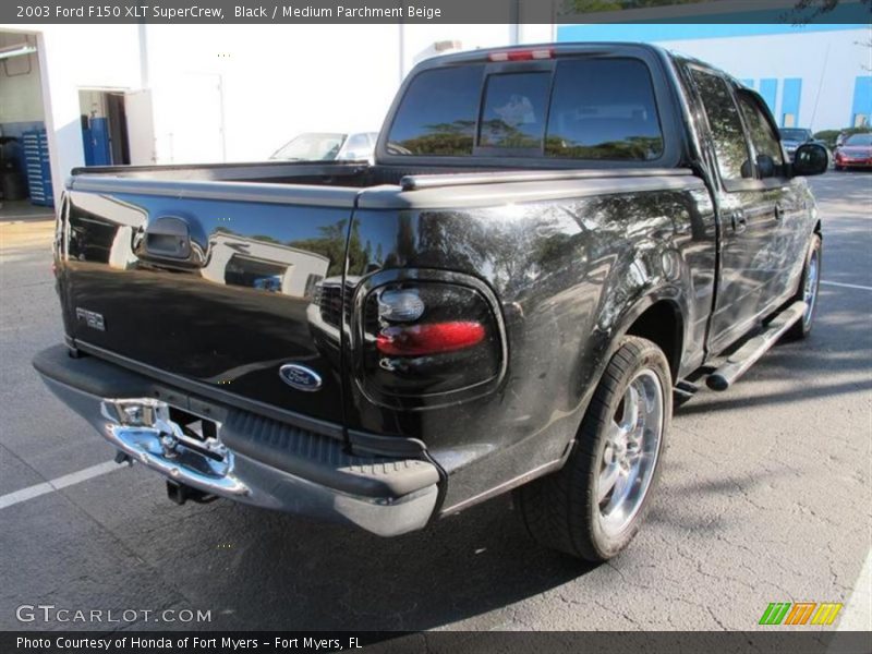 Black / Medium Parchment Beige 2003 Ford F150 XLT SuperCrew