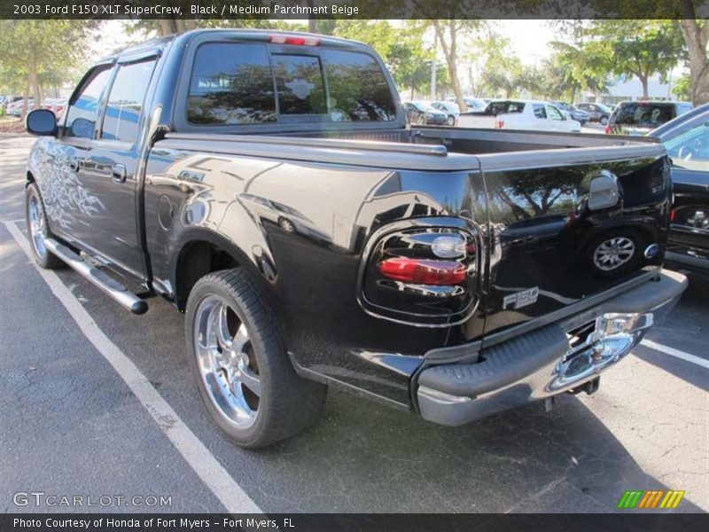 Black / Medium Parchment Beige 2003 Ford F150 XLT SuperCrew