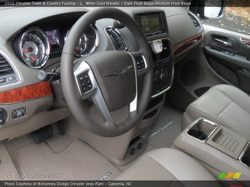 White Gold Metallic / Dark Frost Beige/Medium Frost Beige 2012 Chrysler Town & Country Touring - L