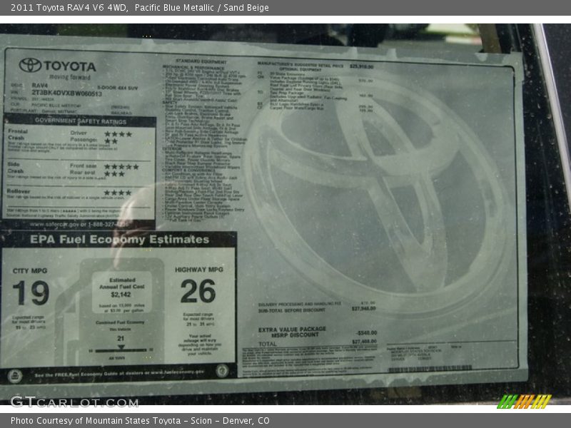 Pacific Blue Metallic / Sand Beige 2011 Toyota RAV4 V6 4WD
