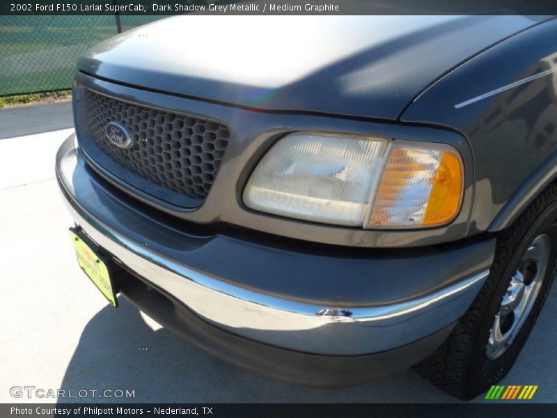 Dark Shadow Grey Metallic / Medium Graphite 2002 Ford F150 Lariat SuperCab