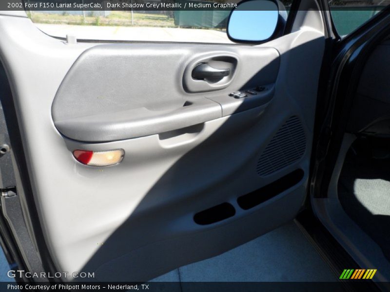Dark Shadow Grey Metallic / Medium Graphite 2002 Ford F150 Lariat SuperCab
