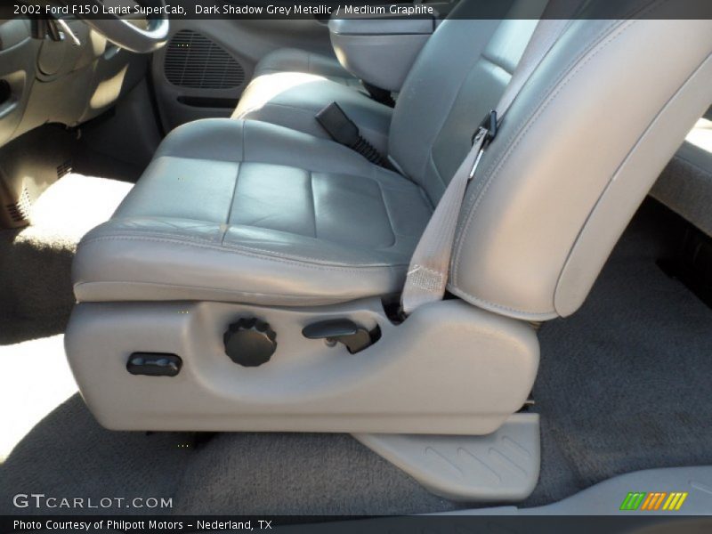 Dark Shadow Grey Metallic / Medium Graphite 2002 Ford F150 Lariat SuperCab