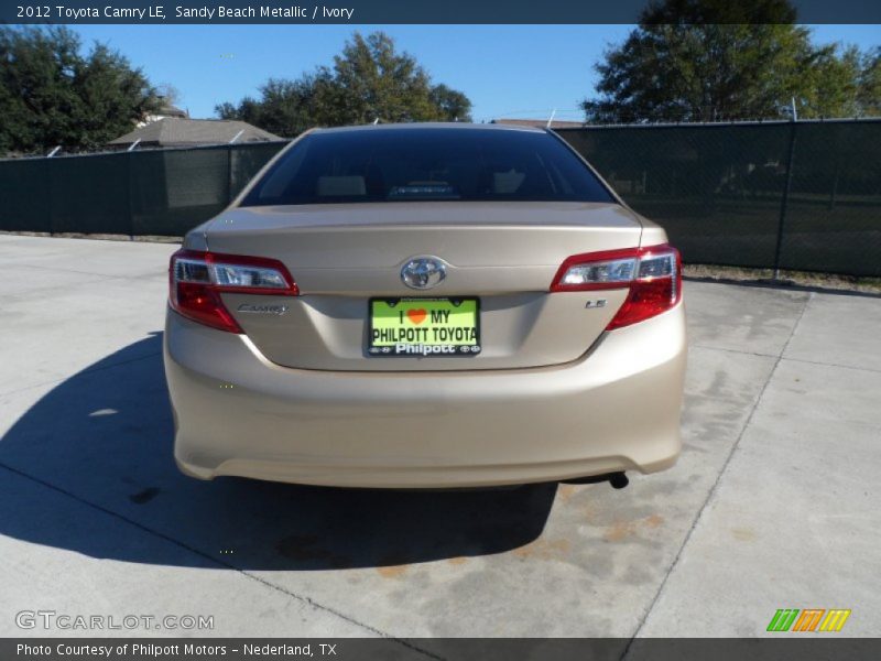 Sandy Beach Metallic / Ivory 2012 Toyota Camry LE