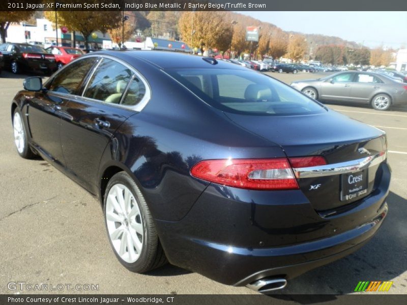 Indigo Blue Metallic / Barley Beige/Truffle Brown 2011 Jaguar XF Premium Sport Sedan